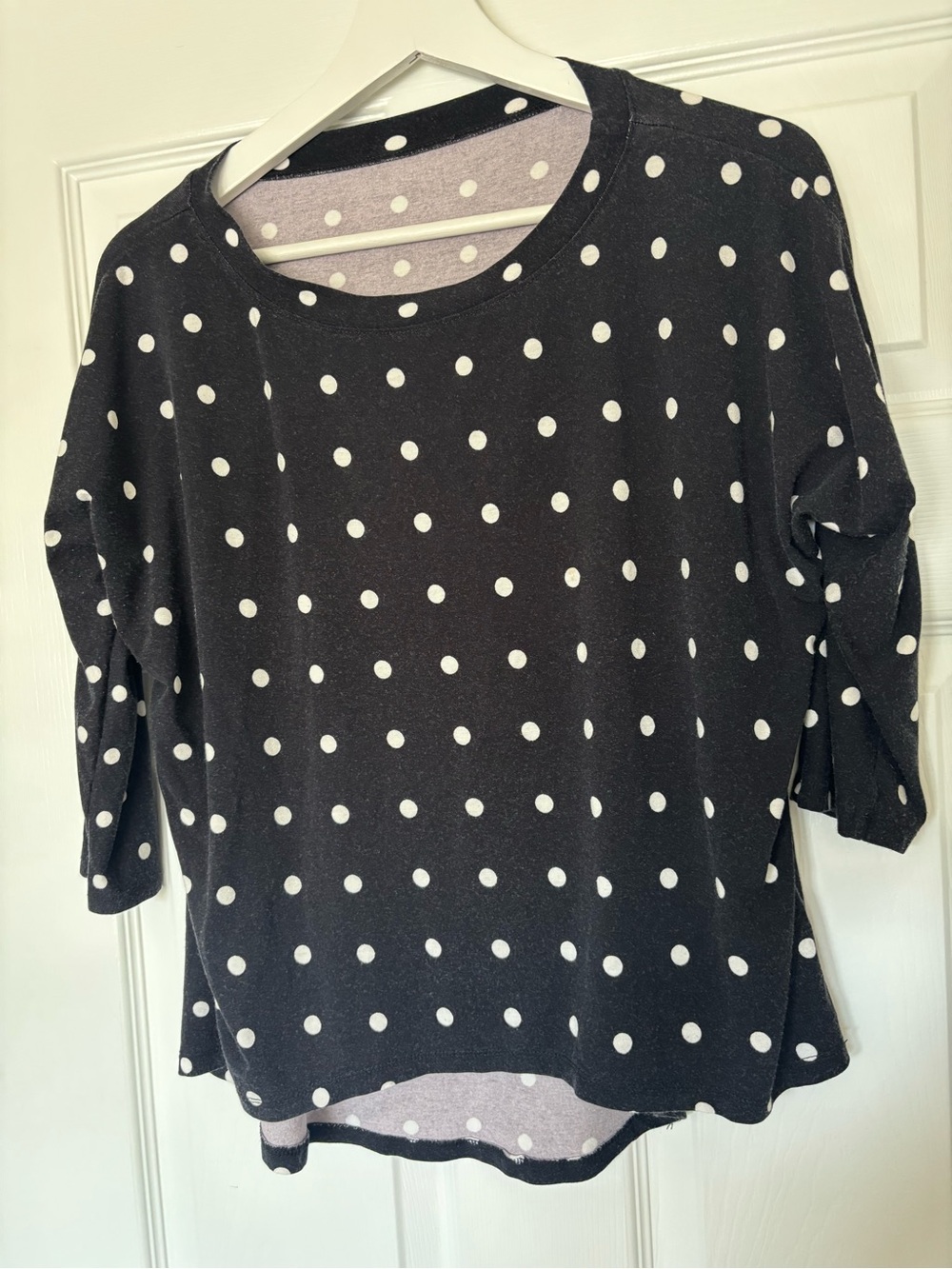 Source Unknown Black Polka Dot Long Sleeve Top